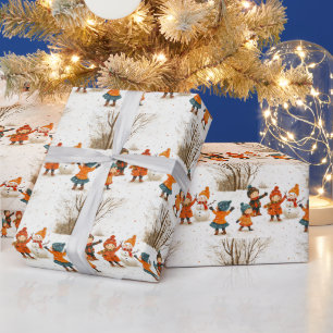 Jul, Glad barn i snö Presentpapper