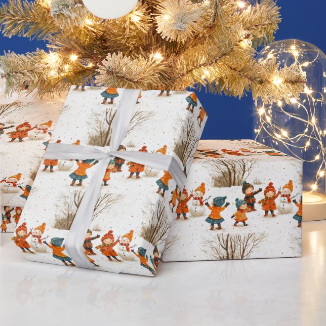 Jul, Glad barn i snö Presentpapper (Helgdagar)