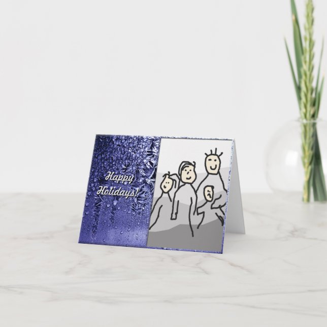 Jul Glad helg Blue med Photo (Framsida)