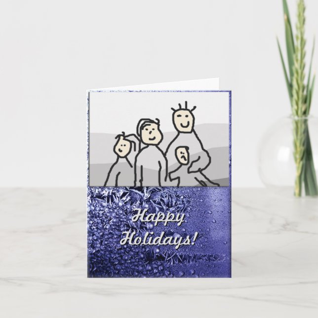 Jul Glad helg Blue med Photo (Framsida)