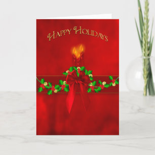 Jul Glad helg Garland Candles Red Kort