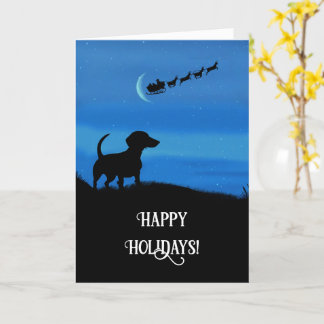 Jul Glad helg med Cute Dachshund Kort