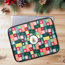 Jul Glad helg Modern Corporate Namn Laptop Fodral