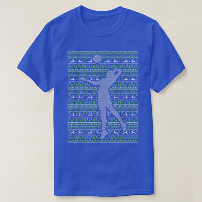 Jul Glad helg VOLLEYBALL-gåva Julafton hav T Shirt (Design framsida)