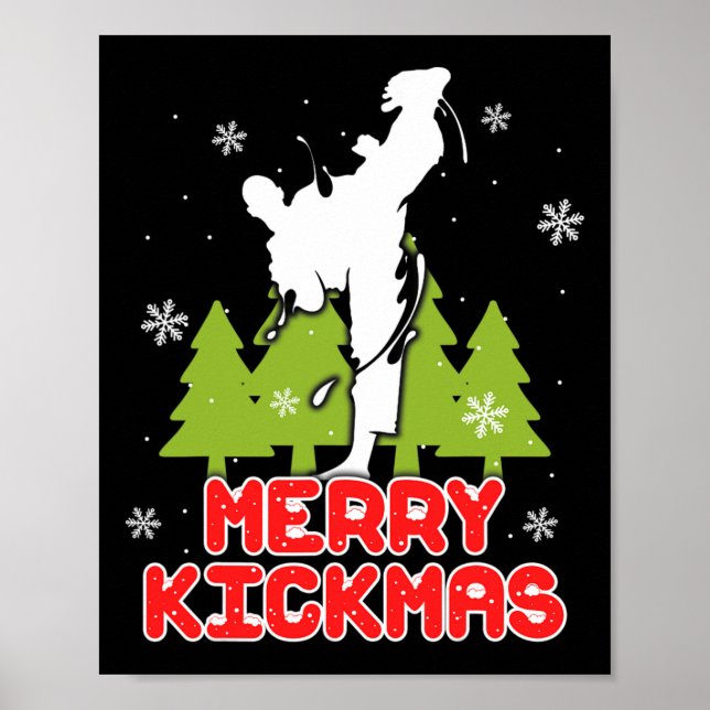 Jul Glad Kickjul Rolig Julgran Kickb Poster (Framsidan)