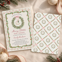 Jul Glad Liten Bebis Babyshower Inbjudan