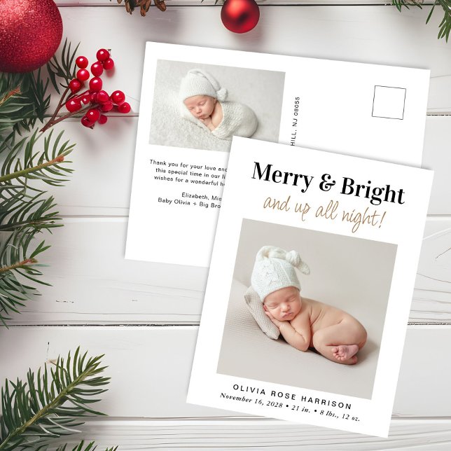 Jul Glad Lysande Foto Högtid Födelse Meddelande Vykort (Skapare uppladdad)