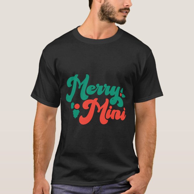 Jul Glad Mini Söt Modern Tygrafi Skrift B T Shirt (Framsida)