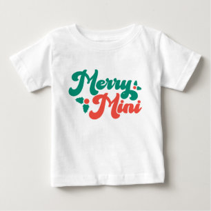 Jul Glad Mini Söt Modern Typsnittsmanus T Shirt