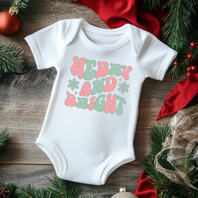 Jul Glad Och Ljus Retro Groovy Festiv T Shirt (Skapare uppladdad)