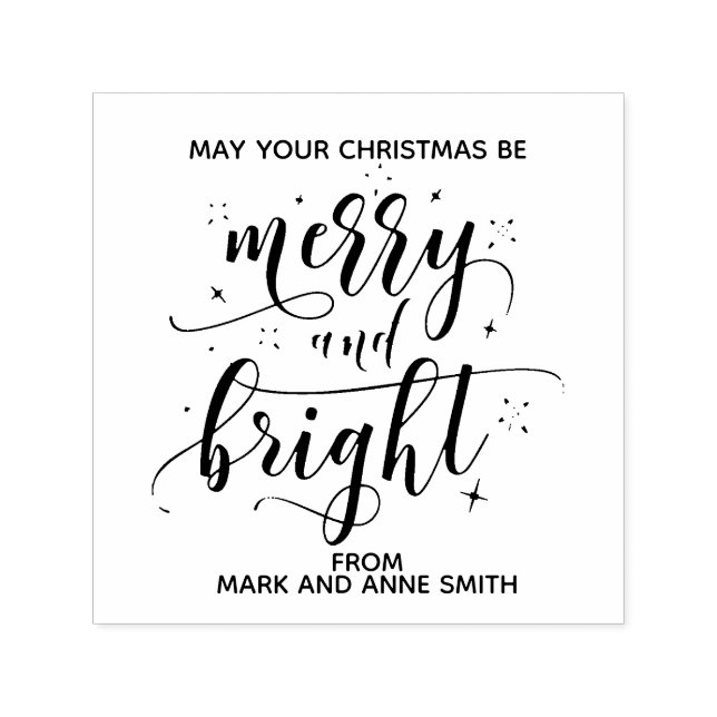 Jul Glad och Ljus Självfärgande Stämpel (Design)
