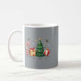 Jul Glada Karaktärer Karamellpinne Xmas Träd Kaffemugg
