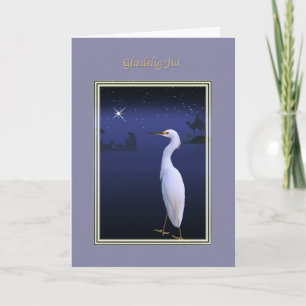 Jul Glædelig Jul, danska, Egret, Nativity Helgkort