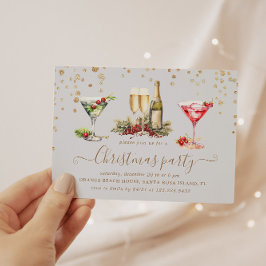 Jul Glitter Cocktail Party Inbjudningar