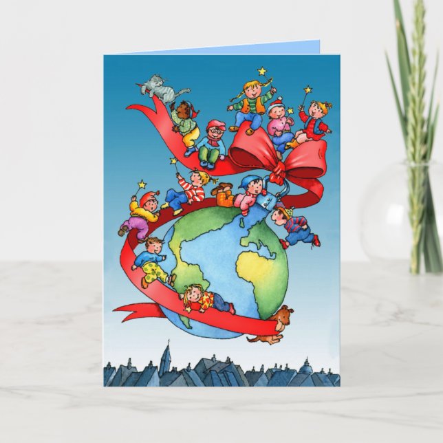Jul Globe Bauble med Kids Helgkort (Framsida)