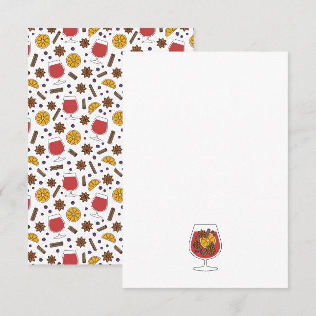 jul glögg kryddor anteckningskort (Fram/baksida)