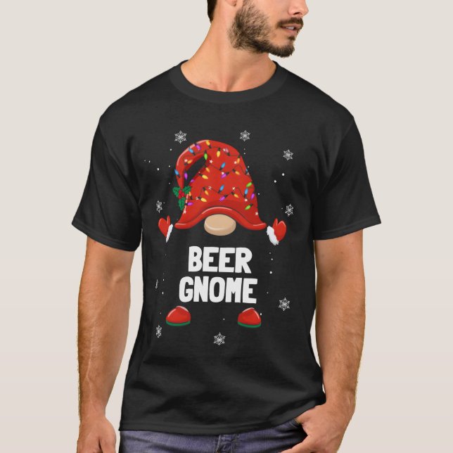 Jul Gnome Beer Gnome-familjens julhelger T Shirt (Framsida)