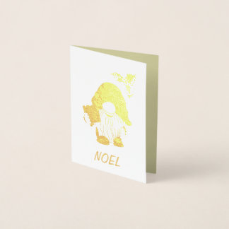 Jul Gnome Folierat Kort