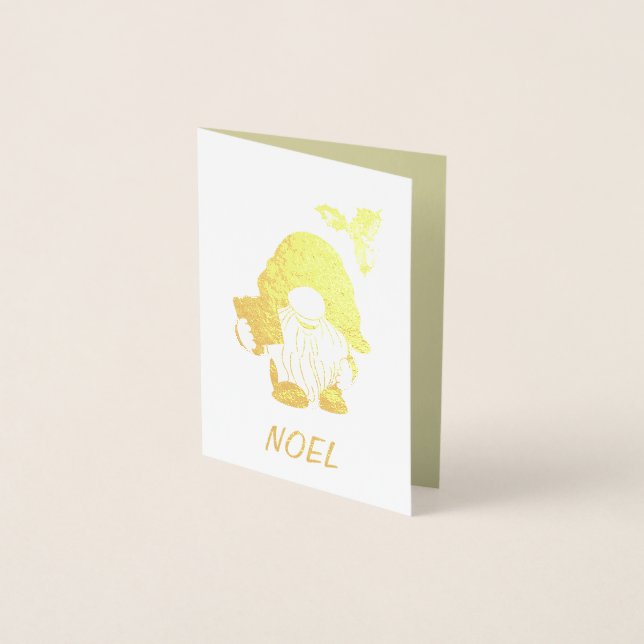 Jul Gnome Folierat Kort (Framsida)