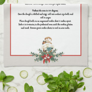 Jul Gnome garland Grått Recipe keepsaké Kökshandduk