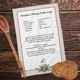 Jul Gnome garland Grått Recipe keepsaké Kökshandduk