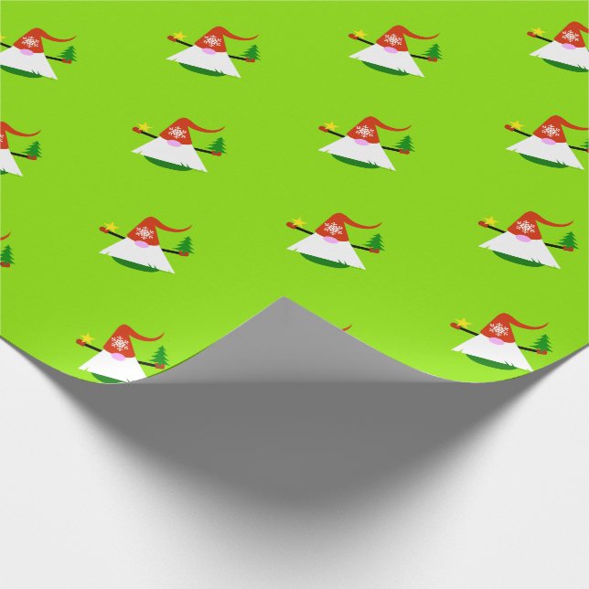 Jul Gnome Helgdag Gift Wrap Presentpapper (Hörn)