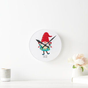 Jul Gnome Holding jul Ljus Rund Klocka