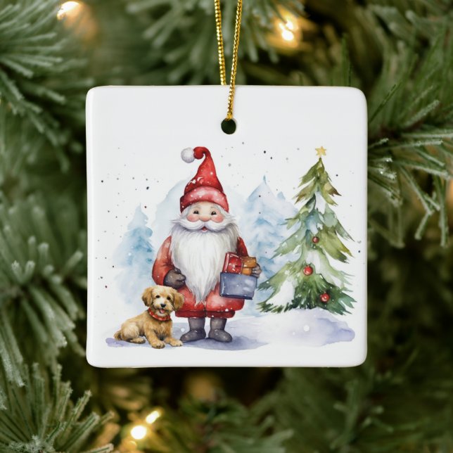Jul Gnome med gift Julgransprydnad Keramik (Träd)