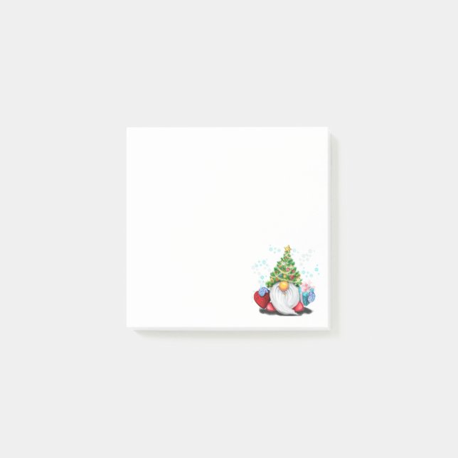 Jul Gnome med Gift Sticky Notes Post-it Block (Framsida)
