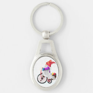 Jul Gnome med klangmerkedjan Gifts Ovalt Silverfärgad Nyckelring