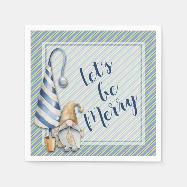 Jul Gnome på Blue Rand Julfest Pappersservett (Framsidan)