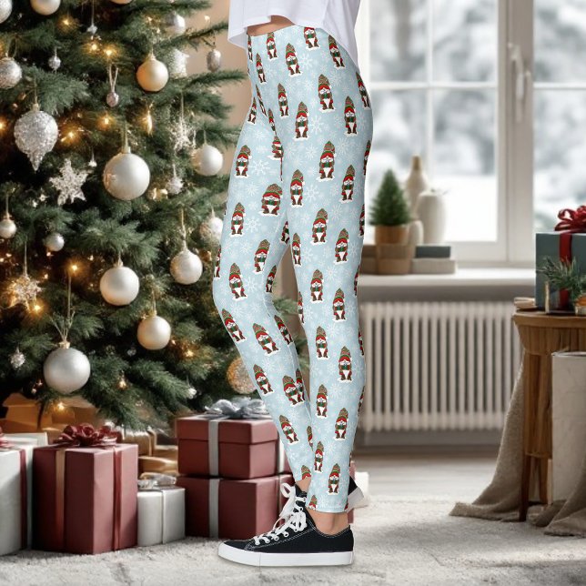 Jul Gnome Red Grönt Cute Leggings (Skapare uppladdad)