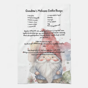 Jul Gnome Red Hat Watercolor Recie Kökshandduk