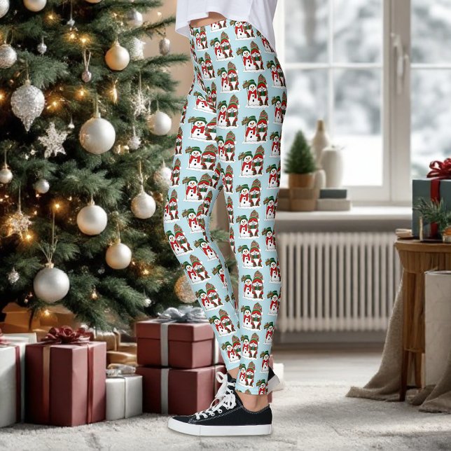 Jul Gnome Snögubbe Cute Leggings (Skapare uppladdad)