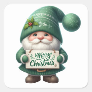 Jul Gnome Stickers Fyrkantigt Klistermärke