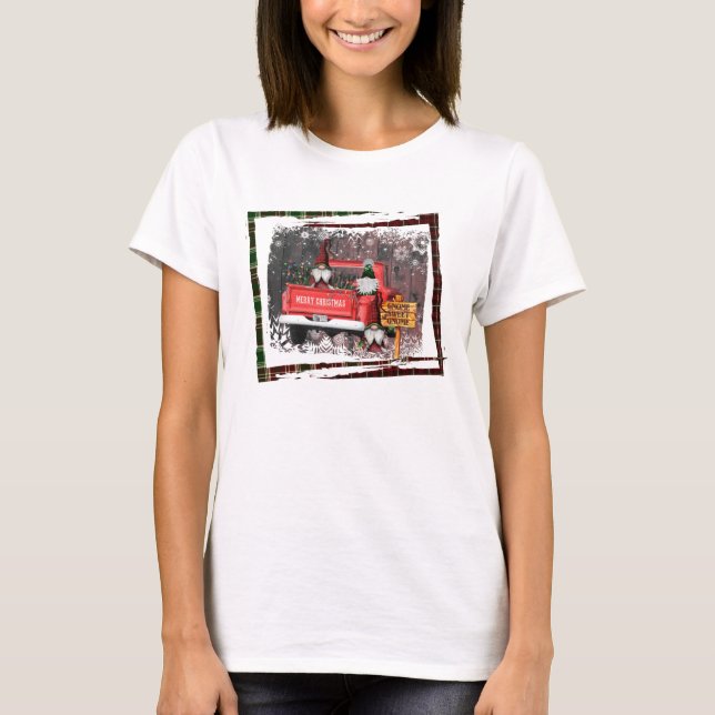 Jul Gnome Sweet Gnome Red Lastbil Play Rustic T Shirt (Framsida)