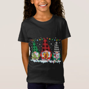 Jul Gnomes Buffalo Play Red White Grönt Xma T Shirt