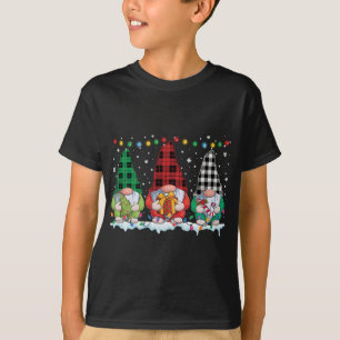 Jul Gnomes Buffalo Play Red White Grönt Xma T Shirt