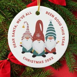 Jul Gnomes Cute Funny Helgdag Julgransprydnad Keramik