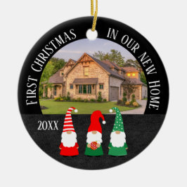 Jul Gnomes Första jul i vårt nya hem Julgransprydnad Keramik