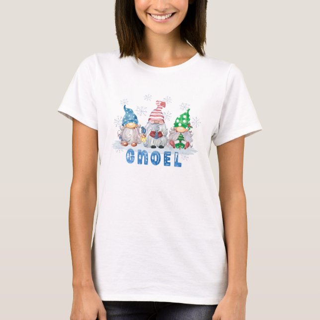 Jul Gnomes GNOEL Snöflingor T Shirt (Framsida)