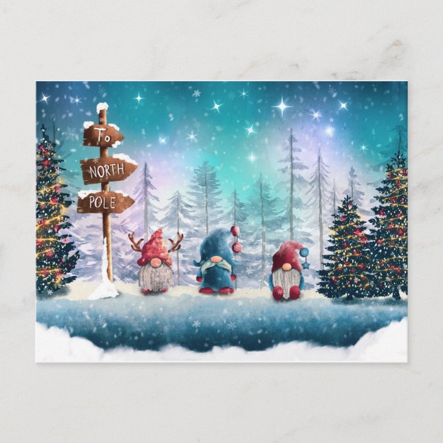 Jul Gnomes Helg Vykort (Framsida)