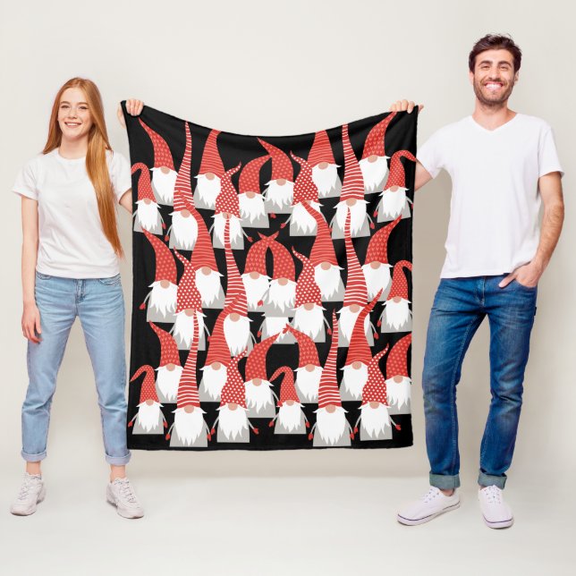 Jul Gnomes Helgdag Elves Cute Säsong Julafton Fleecefilt (På plats)