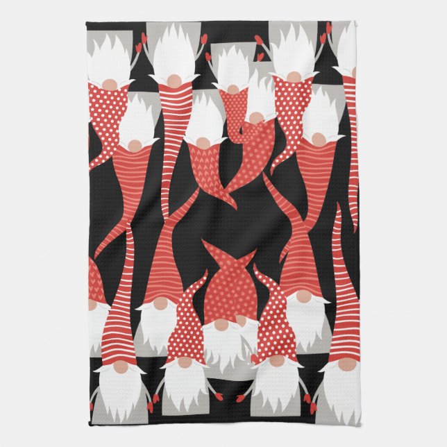 Jul Gnomes Helgdag Elves Cute Säsong Julafton Kökshandduk (Vertikal)