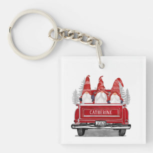 Jul Gnomes in Hats Vintage Red Lastbil Helgdag