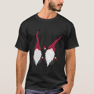 Jul Gnomes in Red Play Two Gnomes Design T Shirt