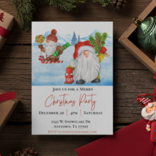 Jul Gnomes Merry party Inbjudningar