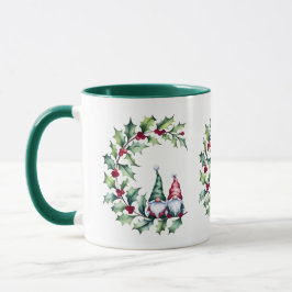 Jul Gnomes on Holly Berry Twig Mugg