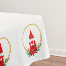 Jul Gnomes on White Tablecloth