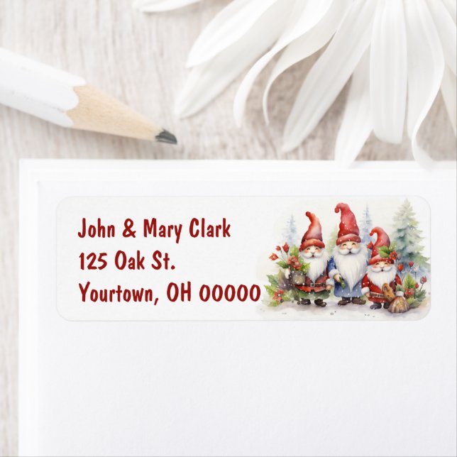 Jul Gnomes Returadress Etikett (Insitu)